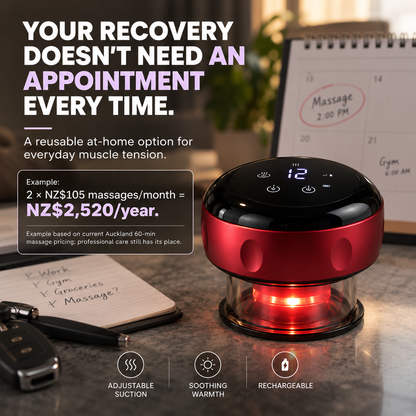 ReleaseCup cost-saving gallery image showing at-home recovery as an option between massage appointments.