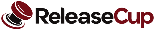 ReleaseCup wordmark with the approved tilted cupping-device icon.